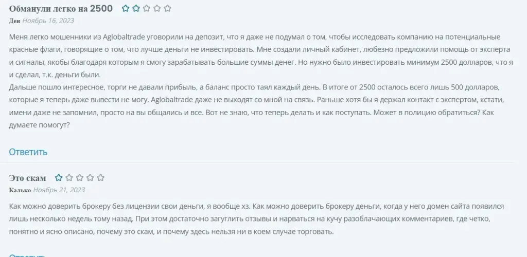  Аglobaltrade развод