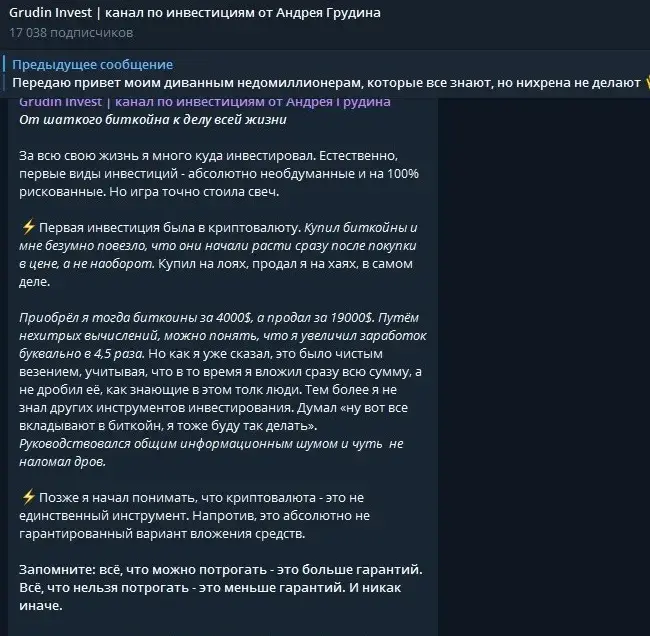 андрей грудин инвестиции