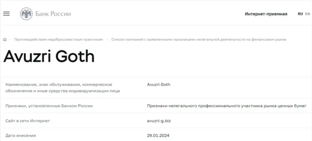 avuzrigoth com отзывы