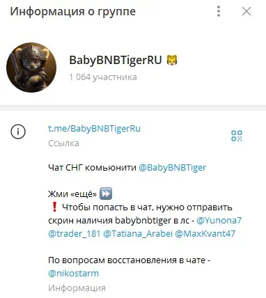 babybnbtiger криптовалюта