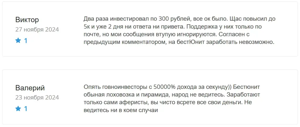 bestunit инвестиции отзывы