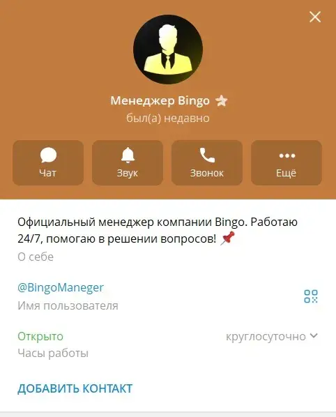 bingo телега