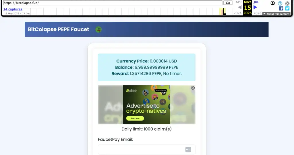 сервис bitcolapse fun
