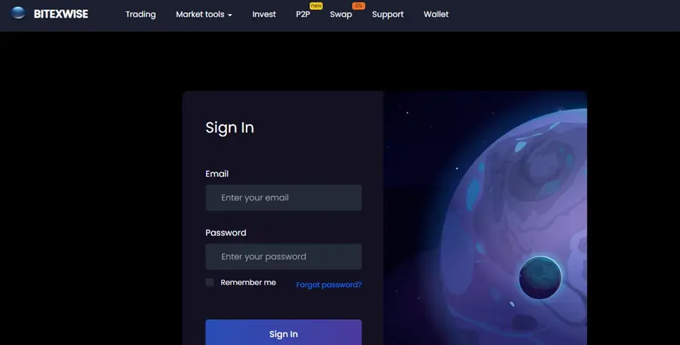 Регистрация на бирже BitexWise