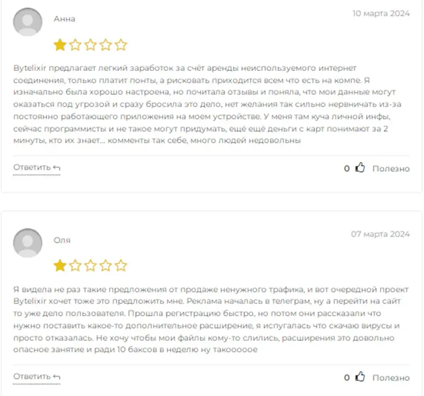 Отзывы о Bytelixir
