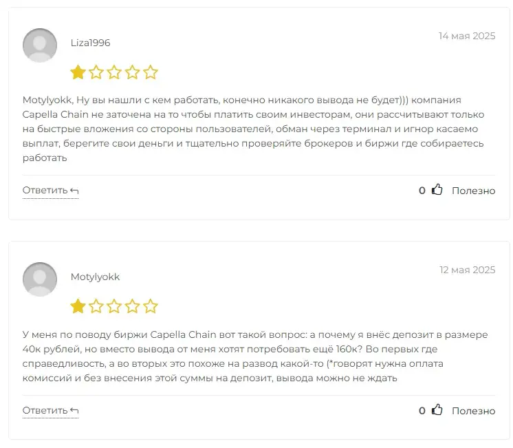 capella chain com отзывы