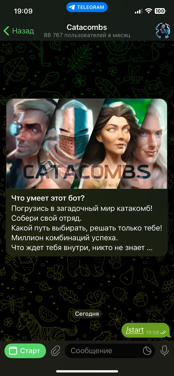 catacombs телеграм