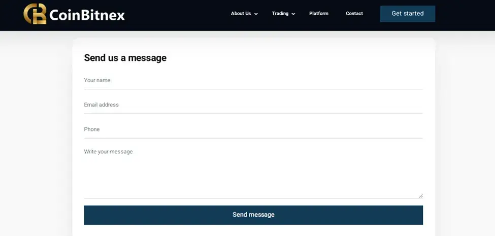 Форма обратной связи CoinBitnex