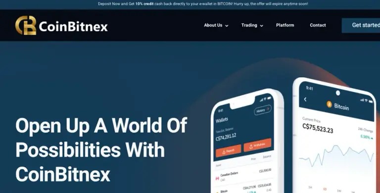 Официальный сайт брокера CoinBitnex
