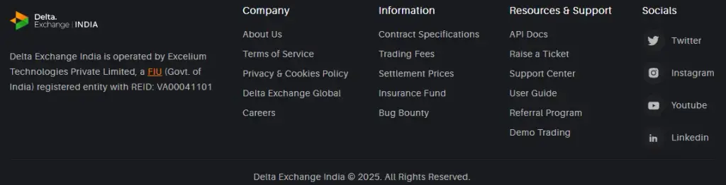 support delta exchange