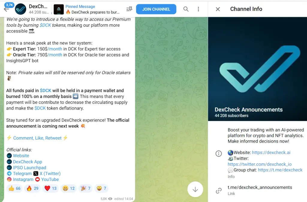 dexcheck криптовалюта