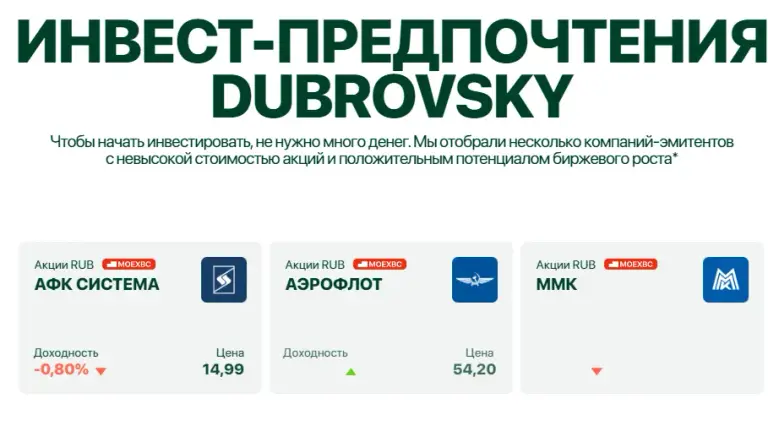 дубровский инвестиции