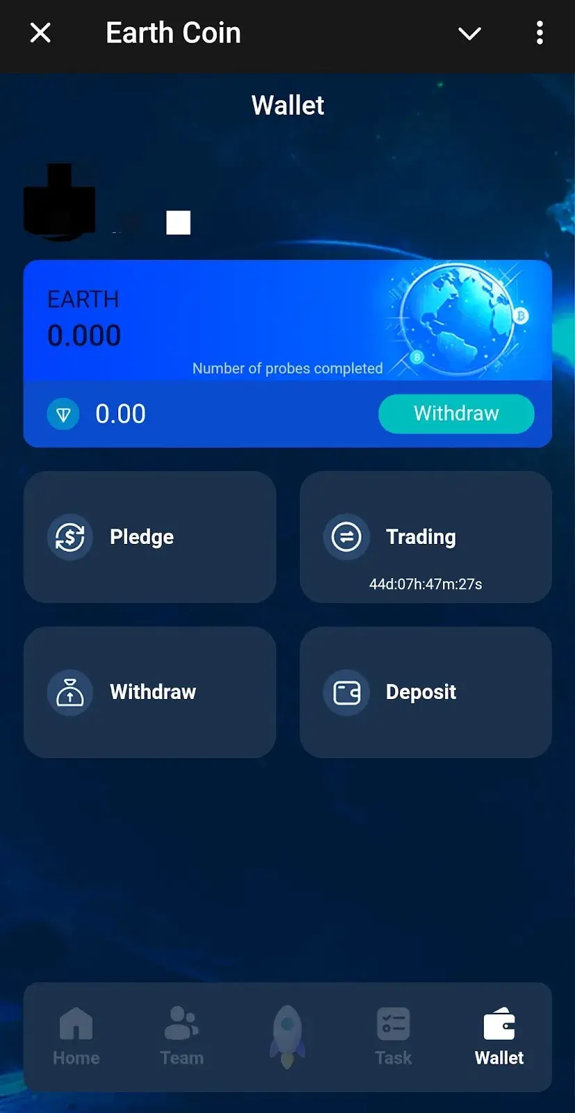 Earth Coin как вывести