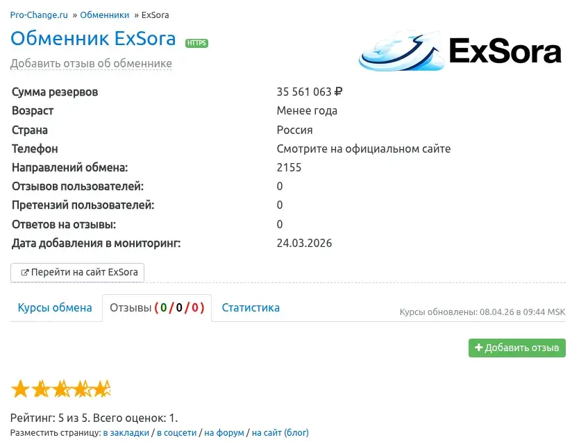 exsora обмен