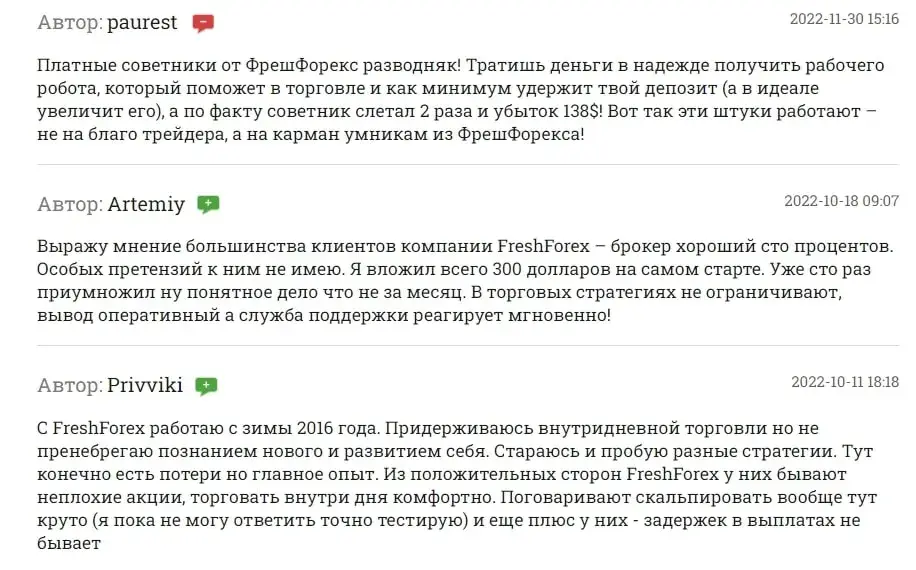 Fresh Forex комментарии