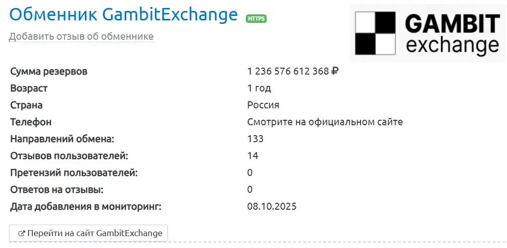 gambit exchange отзывы