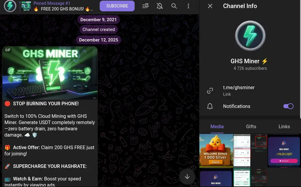 ghs miner telegram bot отзывы