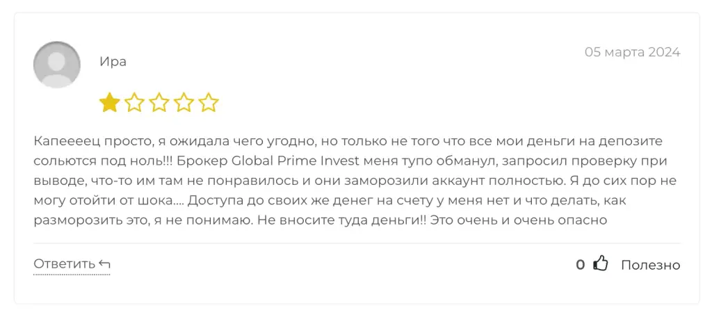 отзывы о global prime invest
