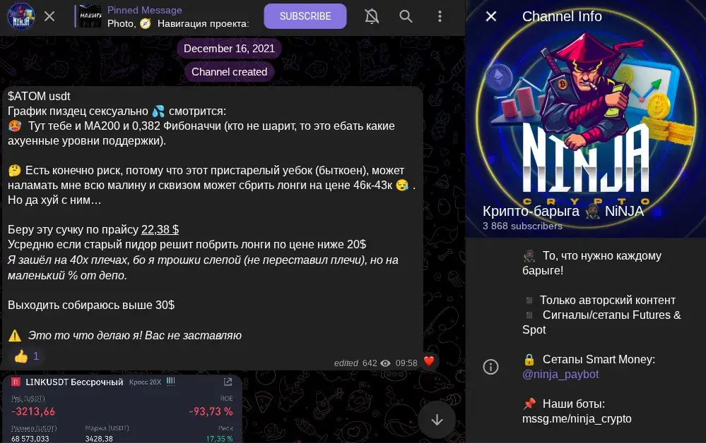 ninja crypto telegram ninja crypto telegram