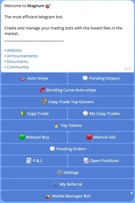 Magnum multichain trading bot