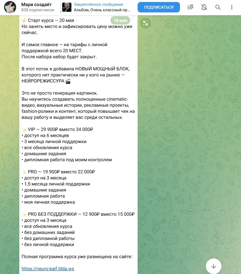 курс по нейросетям kaif мария франк