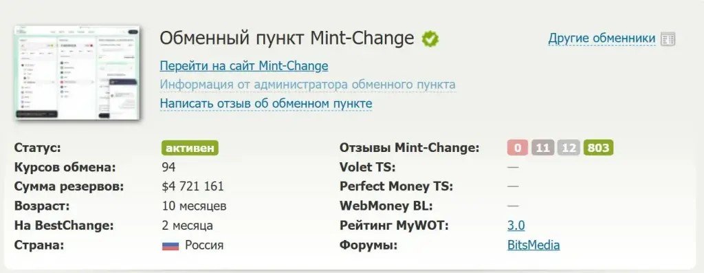 мята обменник