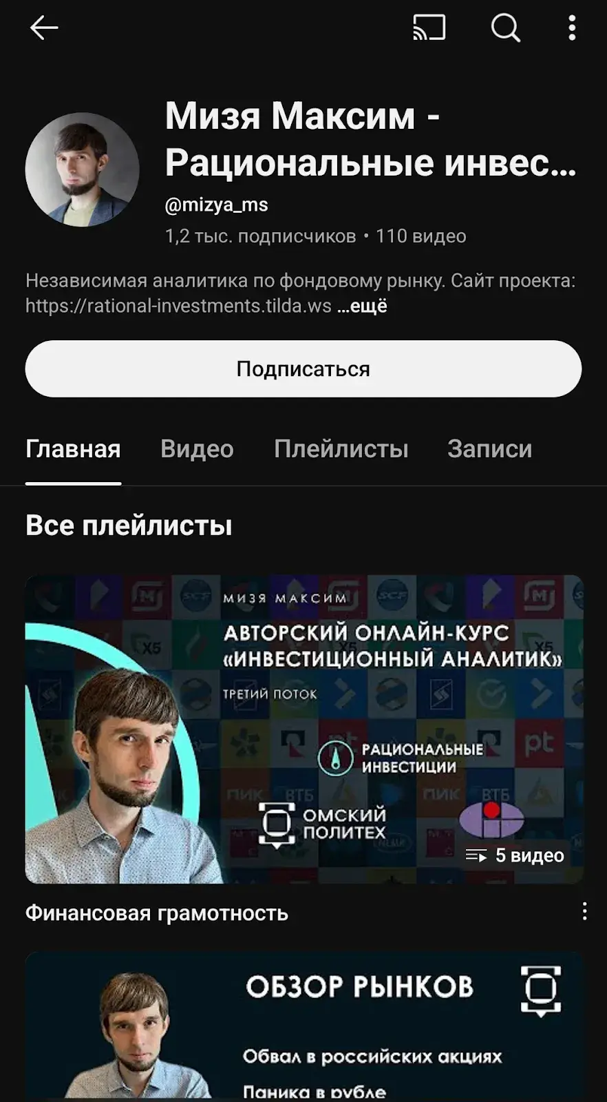 мизя максим инвестиции