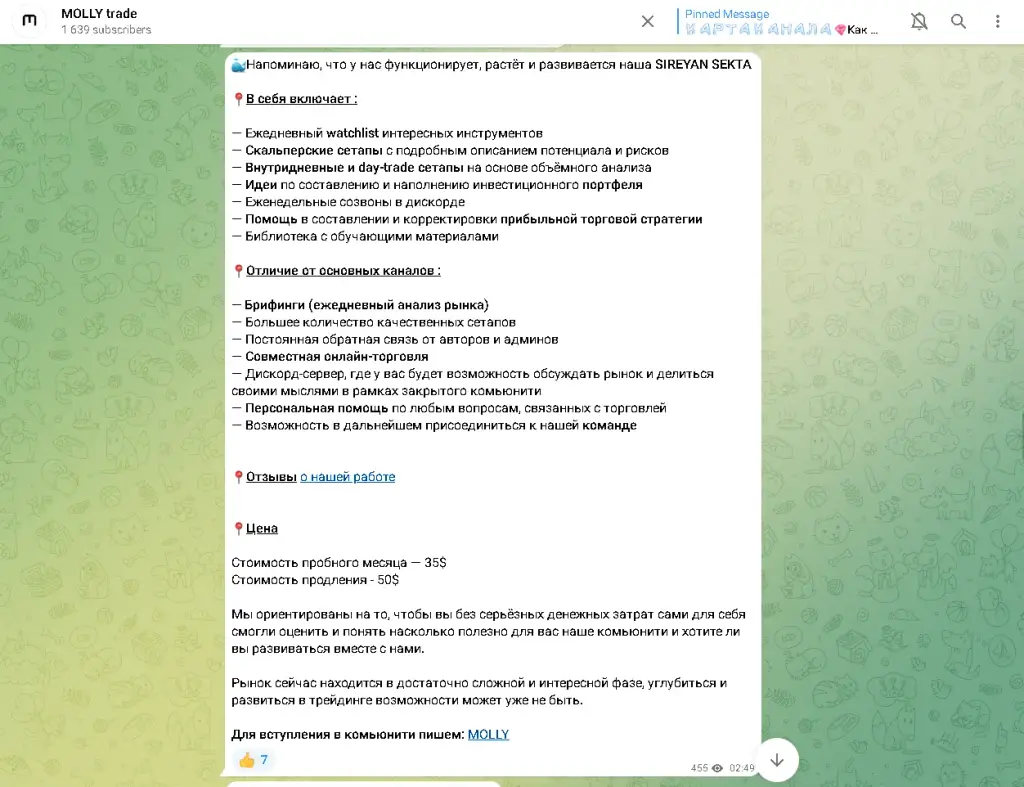 проект Молли Трейд