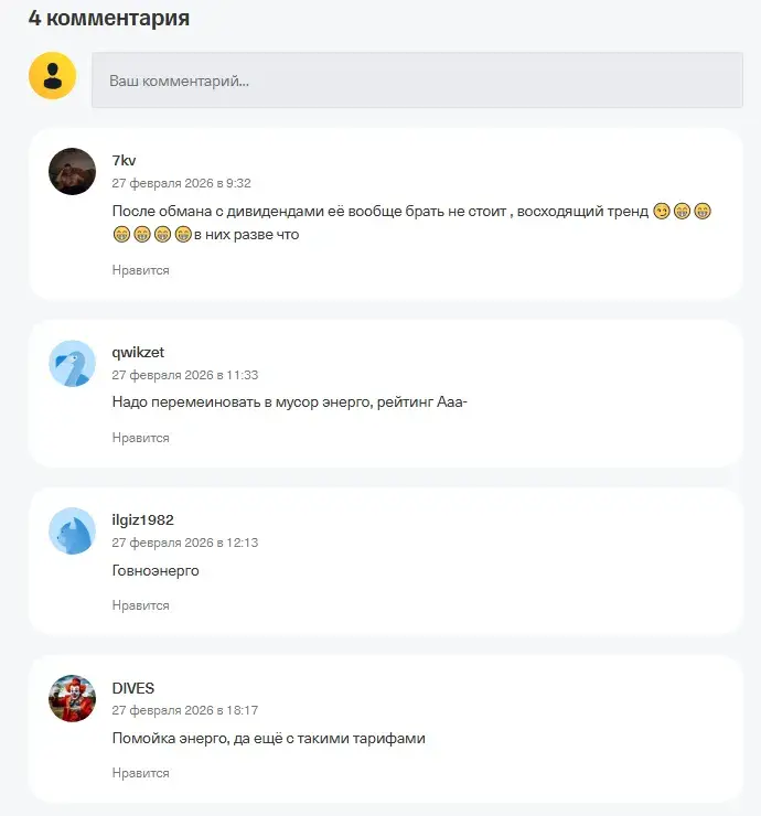 мосэнерго инвестинг
