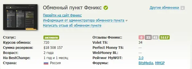 феникс обменник
