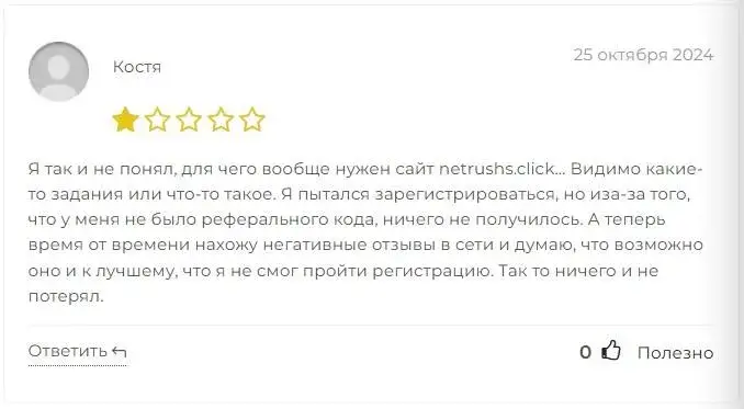 netrushs click отзывы