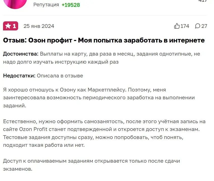 ozon profit сколько можно заработать денег
