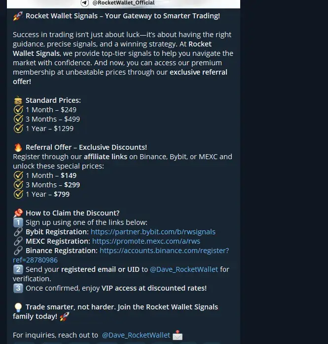 rocket wallet signals
