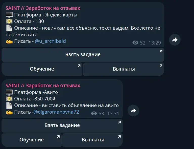 saint заработок на отзывах