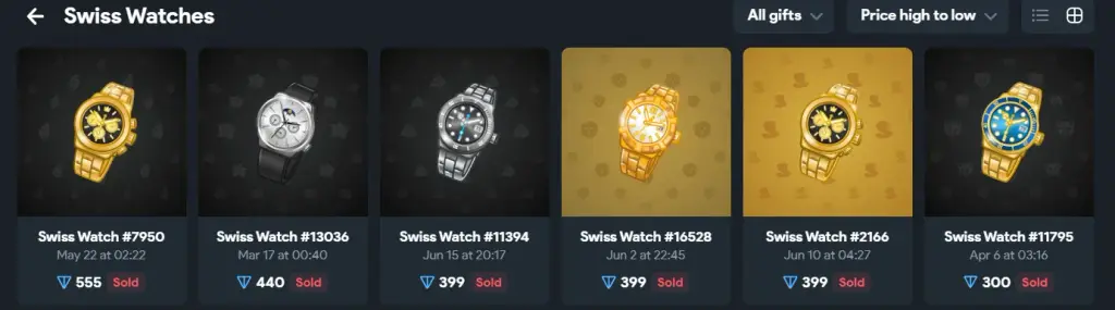 swiss watch telegram Nft