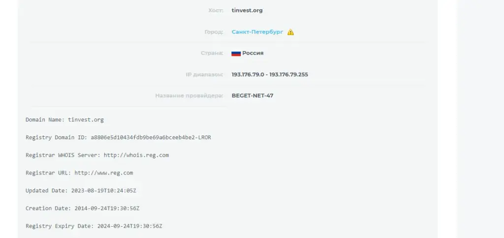 Домен сайта компании «Территория инвестирования»