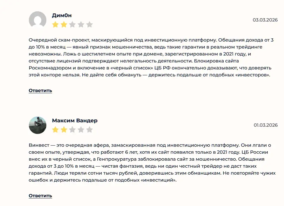 винвест отзывы