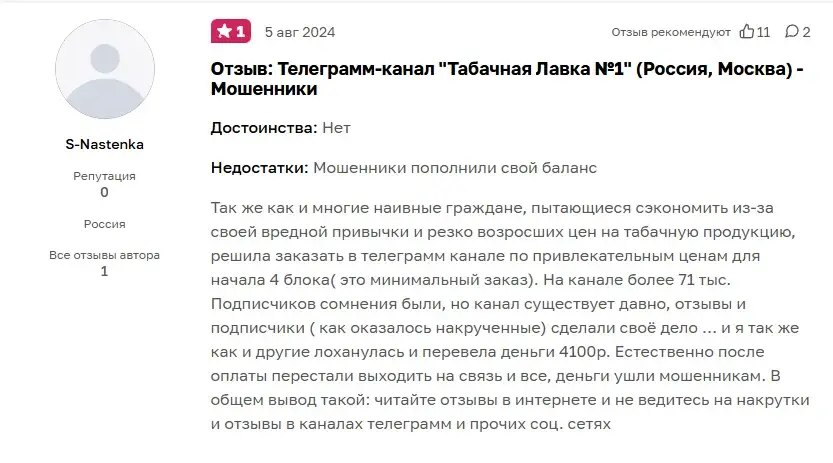 табачная лавка 1 тгк