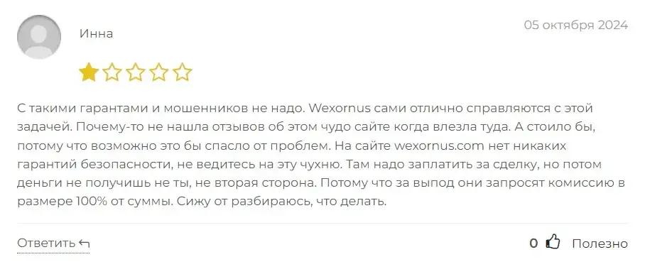 wexornus гарант