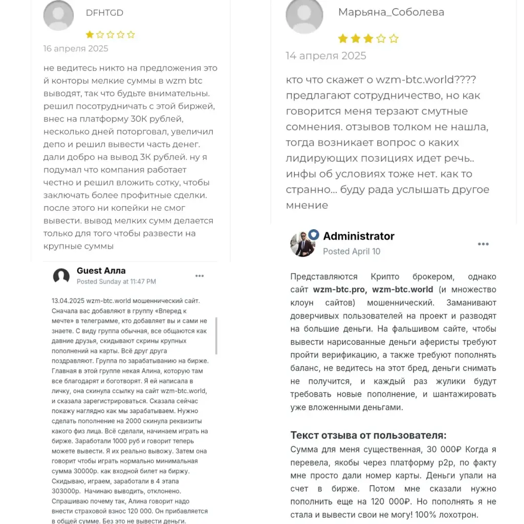 wzm btc биржа