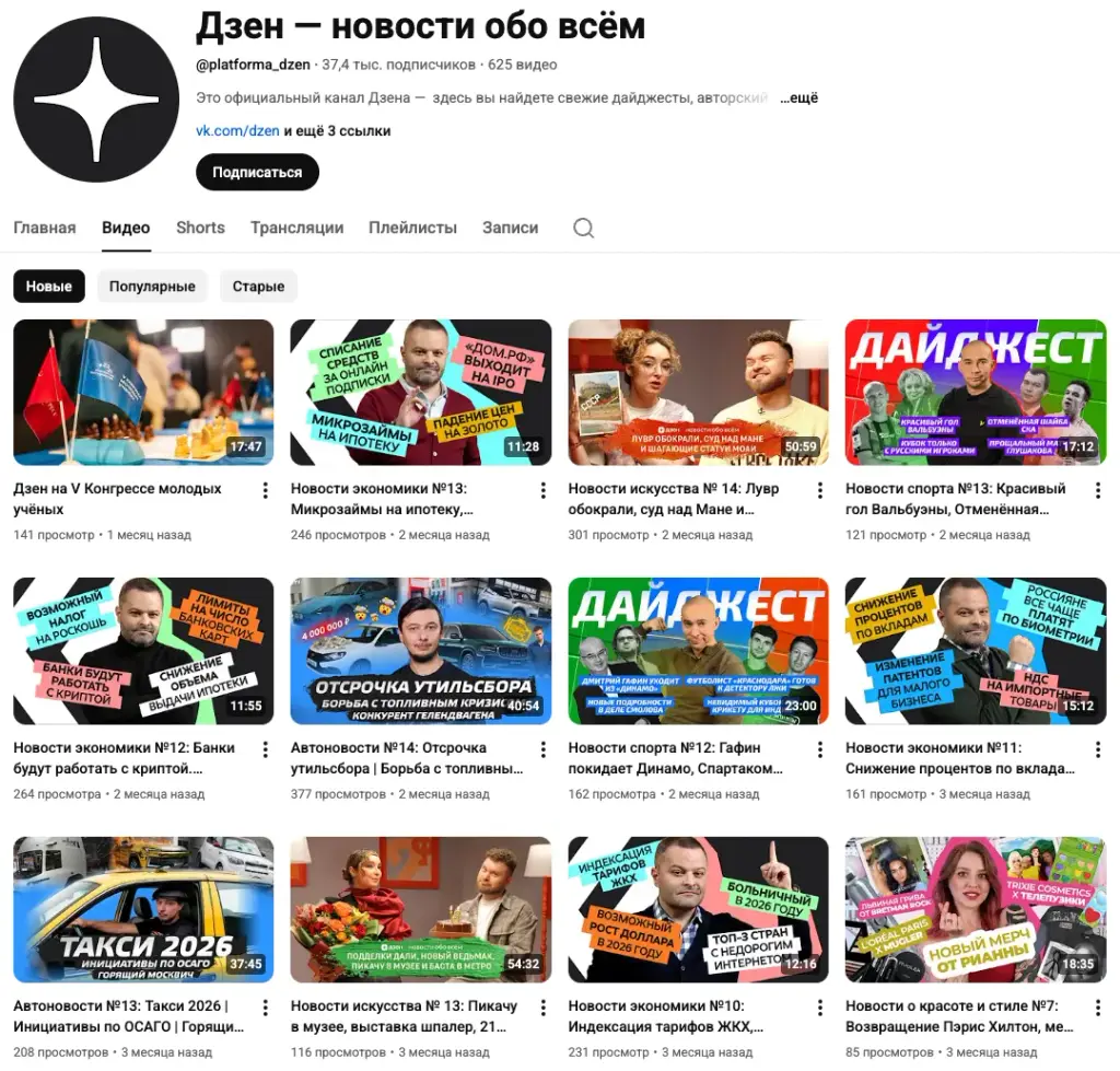 дзен ютуб