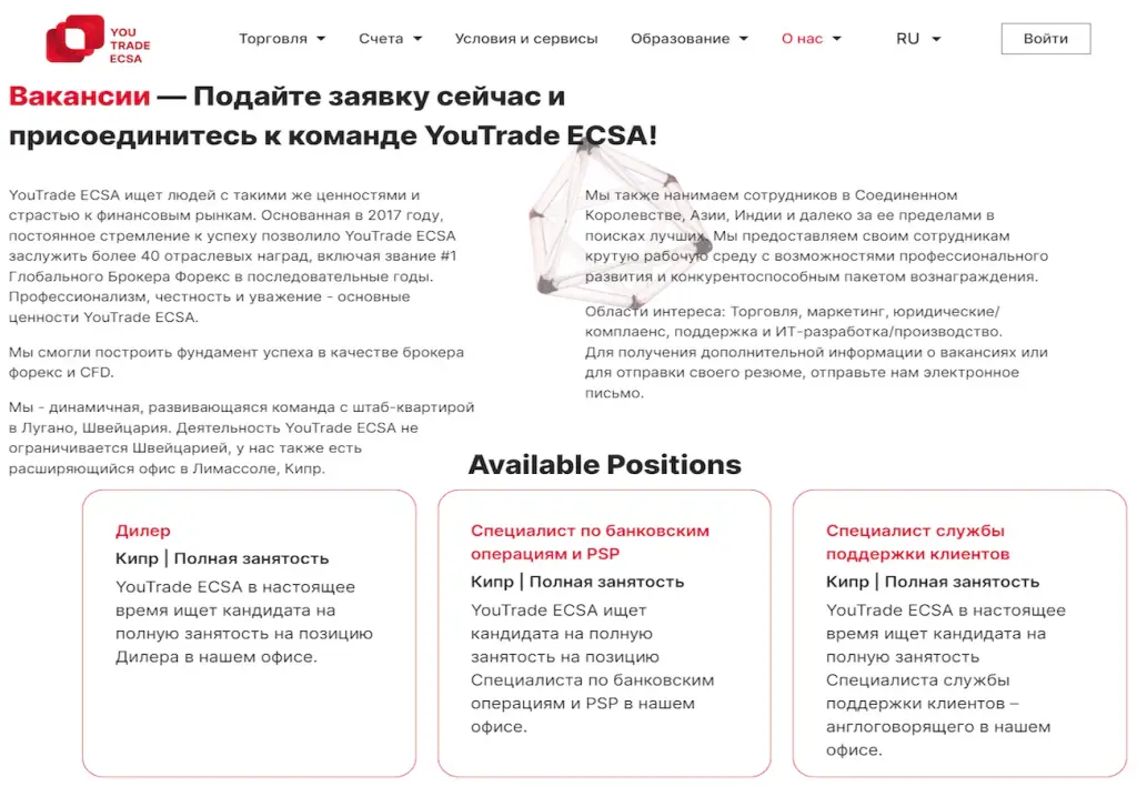 проект youtrade ecsa com
