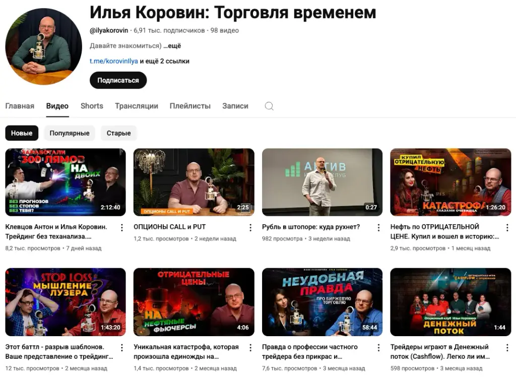 илья коровин торговля временем на опционах